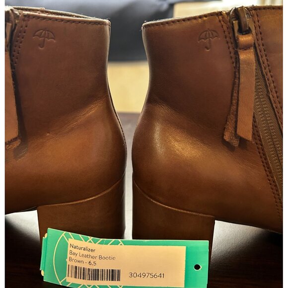 Naturalizer Bay Weatherproof Bootie Brown Leather Womens Size 6.5M Fall Winter - Picture 9 of 9